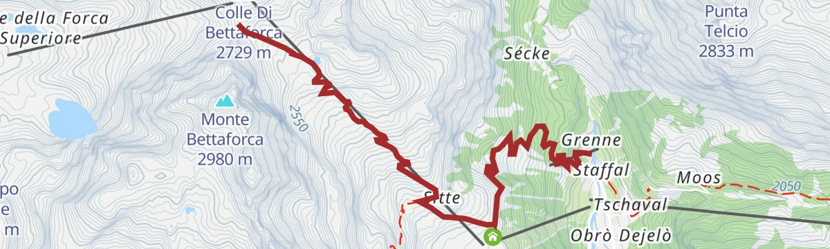 Route map: Gressoney La Trinité